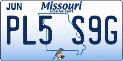 MO license plate PL5S9G