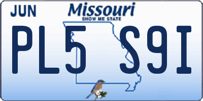 MO license plate PL5S9I