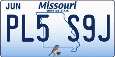 MO license plate PL5S9J