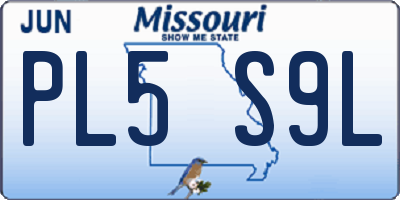 MO license plate PL5S9L