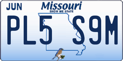 MO license plate PL5S9M