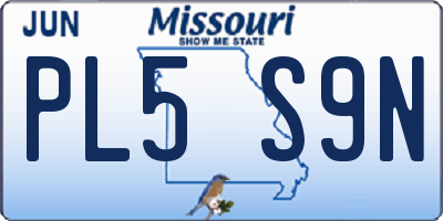 MO license plate PL5S9N