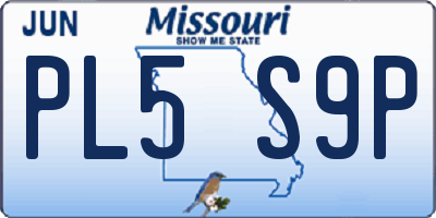MO license plate PL5S9P