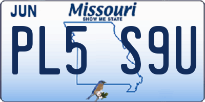 MO license plate PL5S9U