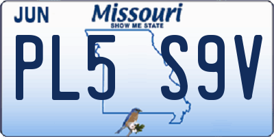MO license plate PL5S9V