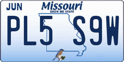 MO license plate PL5S9W