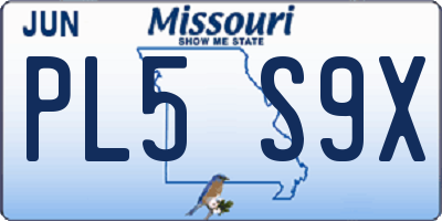 MO license plate PL5S9X