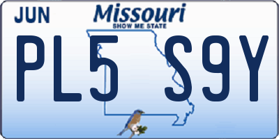 MO license plate PL5S9Y