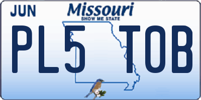 MO license plate PL5T0B