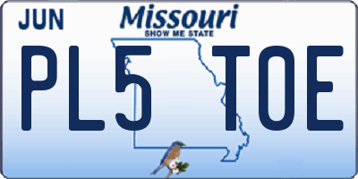 MO license plate PL5T0E