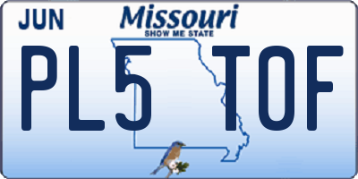 MO license plate PL5T0F