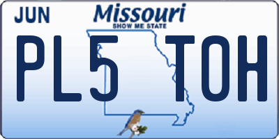 MO license plate PL5T0H