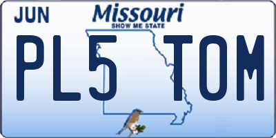 MO license plate PL5T0M