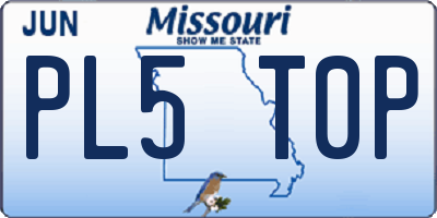 MO license plate PL5T0P