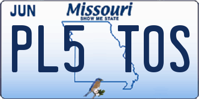 MO license plate PL5T0S