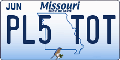 MO license plate PL5T0T