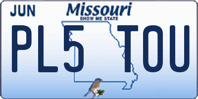 MO license plate PL5T0U