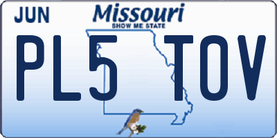 MO license plate PL5T0V