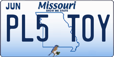 MO license plate PL5T0Y