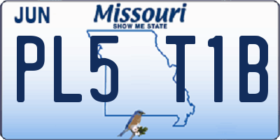 MO license plate PL5T1B