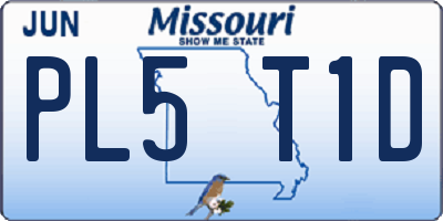MO license plate PL5T1D