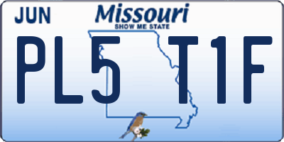 MO license plate PL5T1F