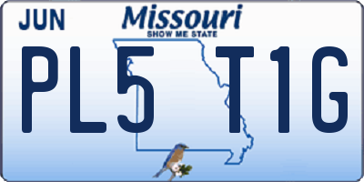 MO license plate PL5T1G