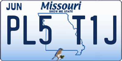 MO license plate PL5T1J
