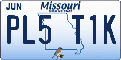 MO license plate PL5T1K