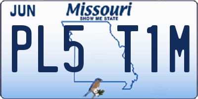 MO license plate PL5T1M