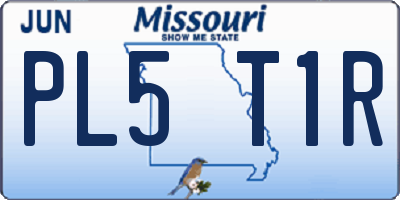 MO license plate PL5T1R