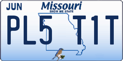 MO license plate PL5T1T
