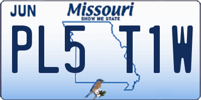 MO license plate PL5T1W