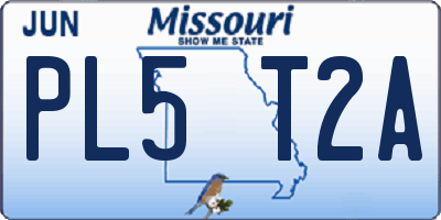 MO license plate PL5T2A