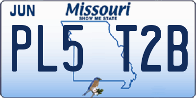 MO license plate PL5T2B