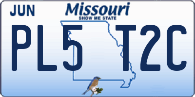 MO license plate PL5T2C