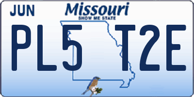 MO license plate PL5T2E