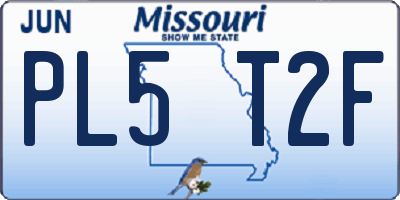 MO license plate PL5T2F