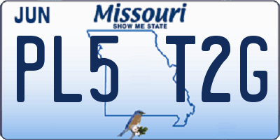 MO license plate PL5T2G