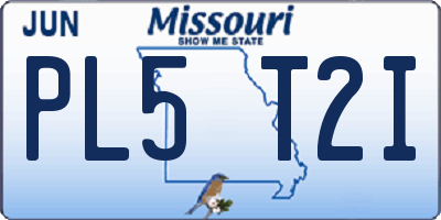 MO license plate PL5T2I