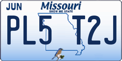 MO license plate PL5T2J
