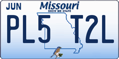 MO license plate PL5T2L