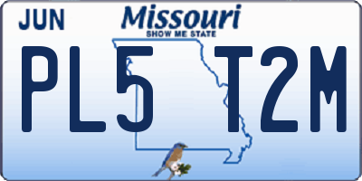 MO license plate PL5T2M