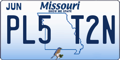 MO license plate PL5T2N