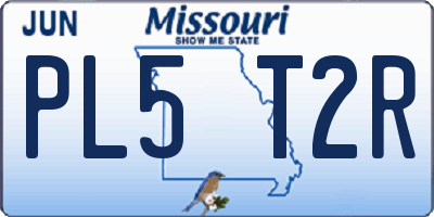 MO license plate PL5T2R