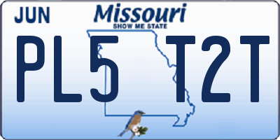MO license plate PL5T2T