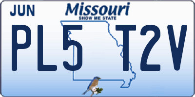 MO license plate PL5T2V
