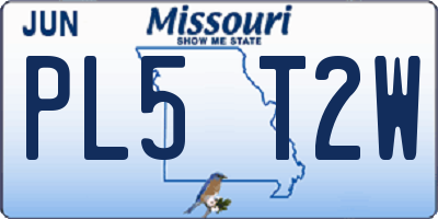 MO license plate PL5T2W