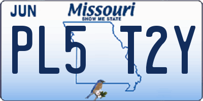 MO license plate PL5T2Y