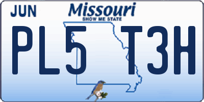 MO license plate PL5T3H